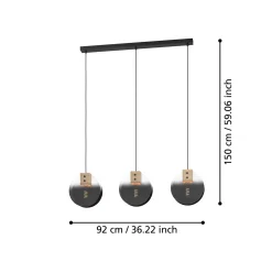 Lampa wisząca MILLENA czarna (390142) - EGLO