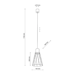 Lampa wisząca MODESTO BLACK Ø 16 cm (10159) - TK Lighting