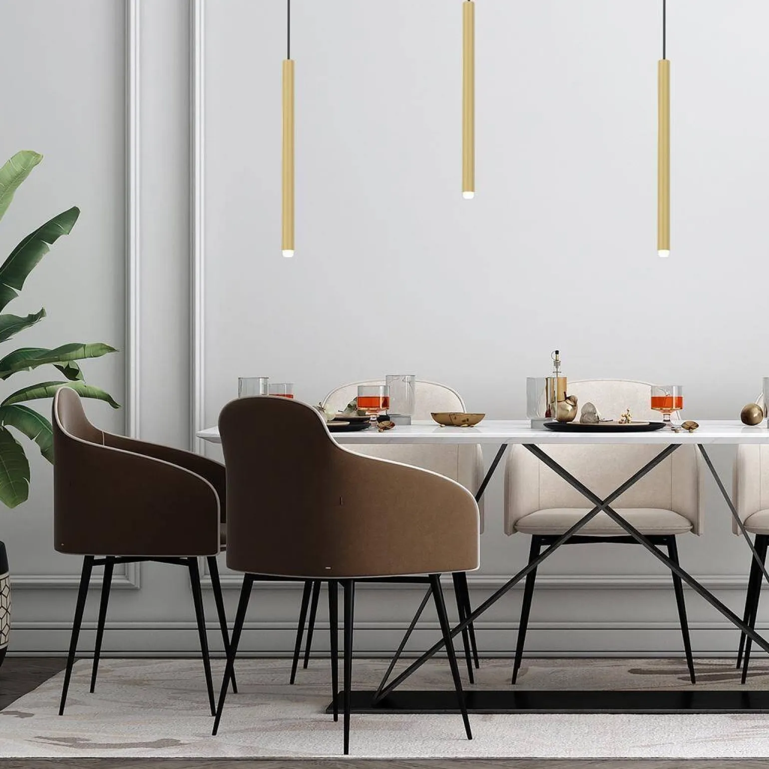 Lampa wisząca MONZA BRASS 1 (MLP8839) - Milagro