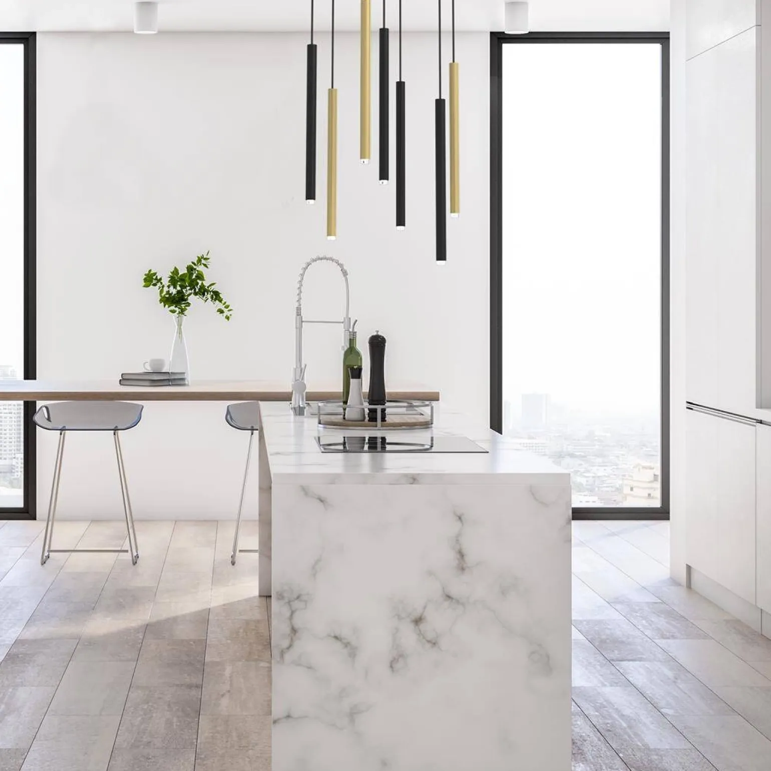 Lampa wisząca MONZA BRASS 7 (MLP8843) - Milagro