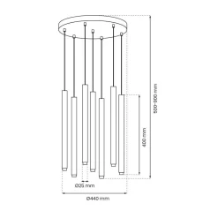 Lampa wisząca MONZA BRASS 7 (MLP8843) - Milagro