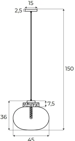 Lampa wisząca MOONSTONE biały marmur + szkło bursztynowe (P0518) - MAXLIGHT