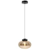 Lampa wisząca MOONSTONE czarny marmur + szkło bursztynowe (P0516) - MAXLIGHT