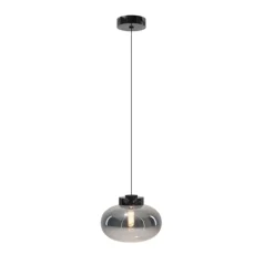 Lampa wisząca MOONSTONE szkło dymione + czarny marmur (P0515) - MAXLIGHT
