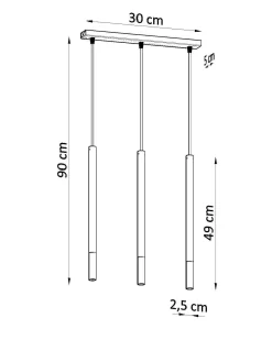 Lampa wisząca MOZAICA 3L czarny/miedź (SL.0889) - Sollux