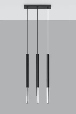 Lampa wisząca MOZAICA 3L czarny/chrom (SL.0886) - Sollux