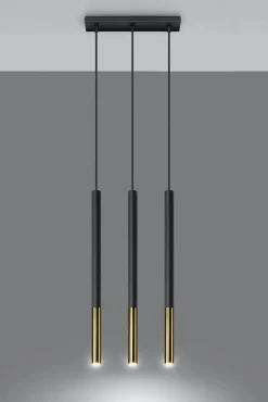 Lampa wisząca MOZAICA 3L czarny/złoto (SL.0892) - Sollux