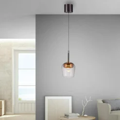 Lampa wisząca na pilota i aplikację, z płynną regulacją wysokości Q-KON MIEDZIANY (2741-20) - Paul Neuhaus