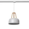 Lampa wisząca na szynie CASCO biała/naturalne drewno E27 3000K 7,5W 620lm (MYL.00194) - Make Your Light