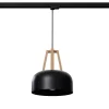 Lampa wisząca na szynie CASCO czarna/naturalne drewno E27 (MYL.00199) - Make Your Light