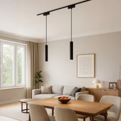 Lampa wisząca na szynie, sterowana aplikacją Slim Magnetic Track Czarny Pendant 6W LED Tuya CCT (ML2207) - Milagro