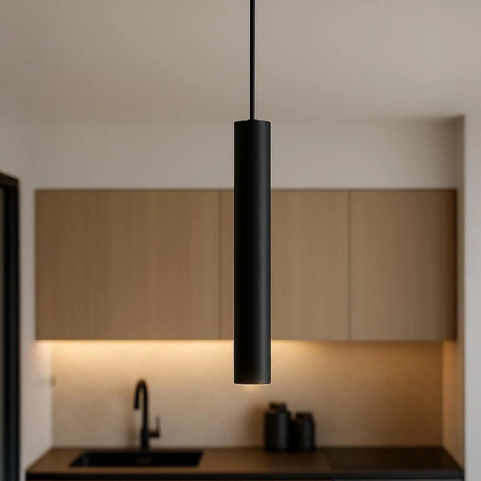 Lampa wisząca na szynie, sterowana aplikacją Slim Magnetic Track Czarny Pendant 6W LED Tuya CCT (ML2207) - Milagro