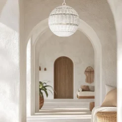 Lampa wisząca na taras Lindendale Antyczna biel (QZ-LINDENDALE-P-AWH) - Elstead Lighting