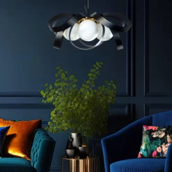 Lampa wisząca NELA FLAT 65 cm czarno-złota (1139) - Zuma Line