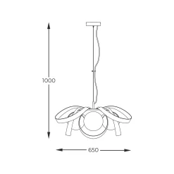 Lampa wisząca NELA FLAT 65 cm czarno-złota (1139) - Zuma Line