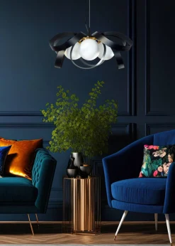 Lampa wisząca NELA FLAT 65 cm czarno-złota (1139) - Zuma Line