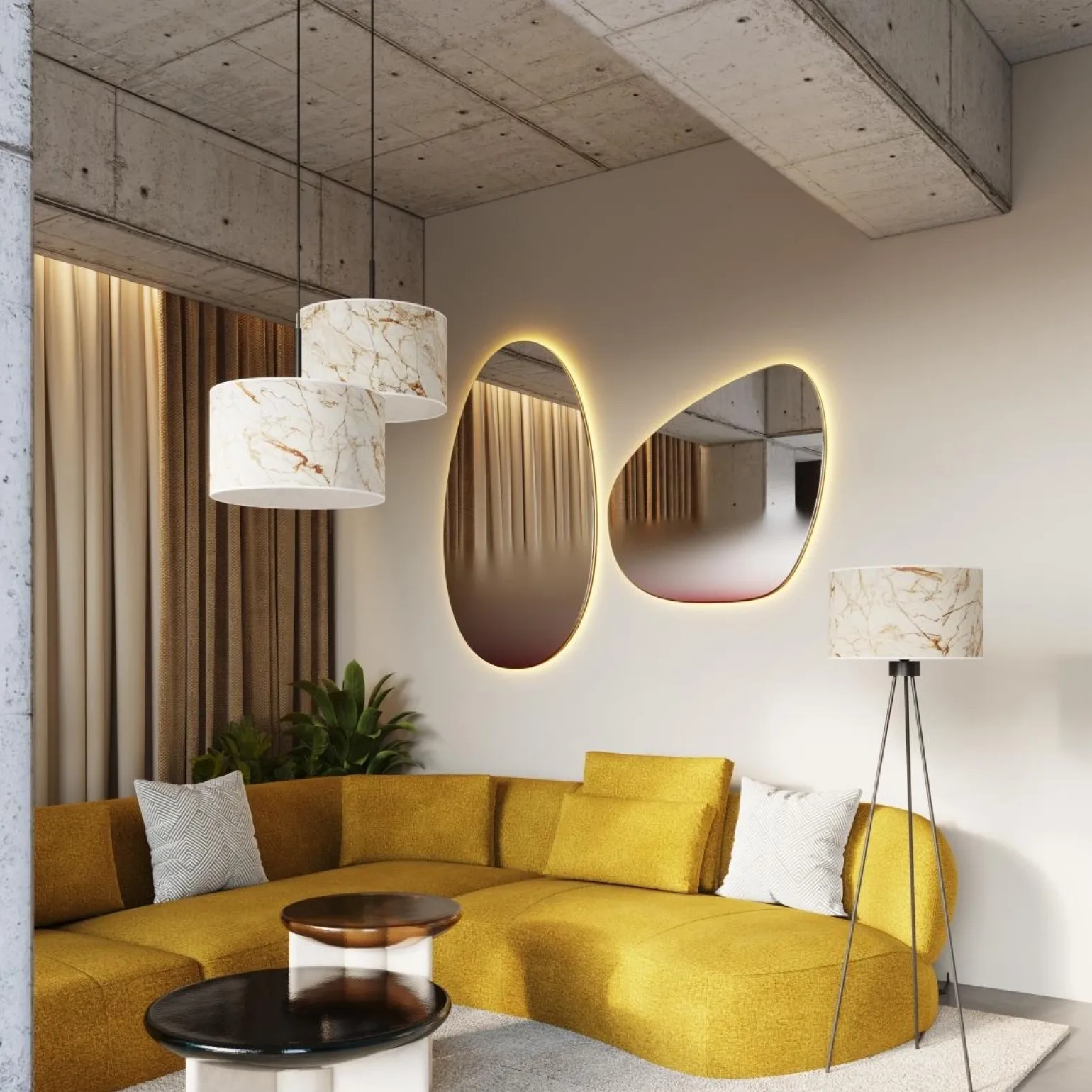 Lampa wisząca NEVIA marmur (SL.1850) - Sollux Lighting