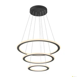 Lampa wisząca ONE FLAT triple DALI 2, Touch, czarna (1007701) - SLV