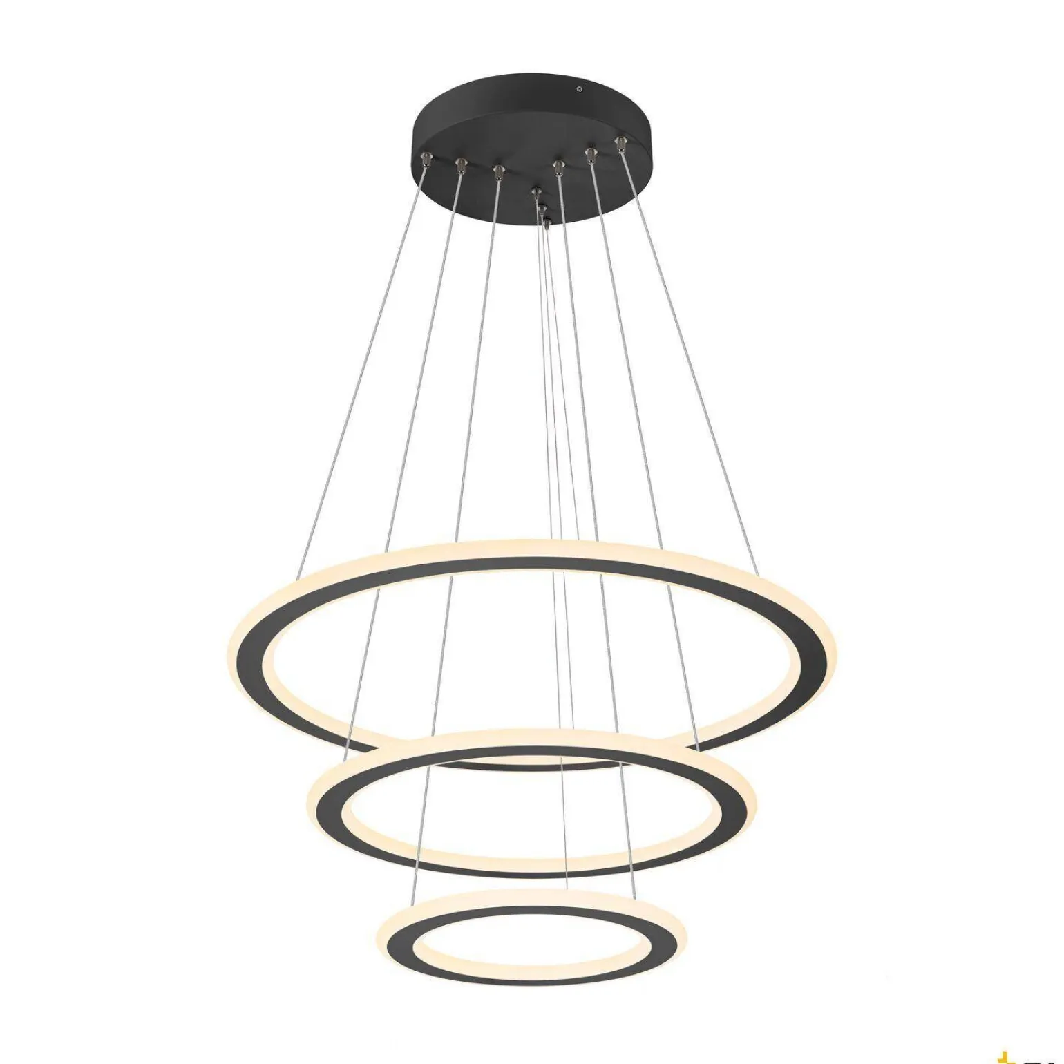 Lampa wisząca ONE FLAT triple DALI 2, Touch, czarna (1007701) - SLV