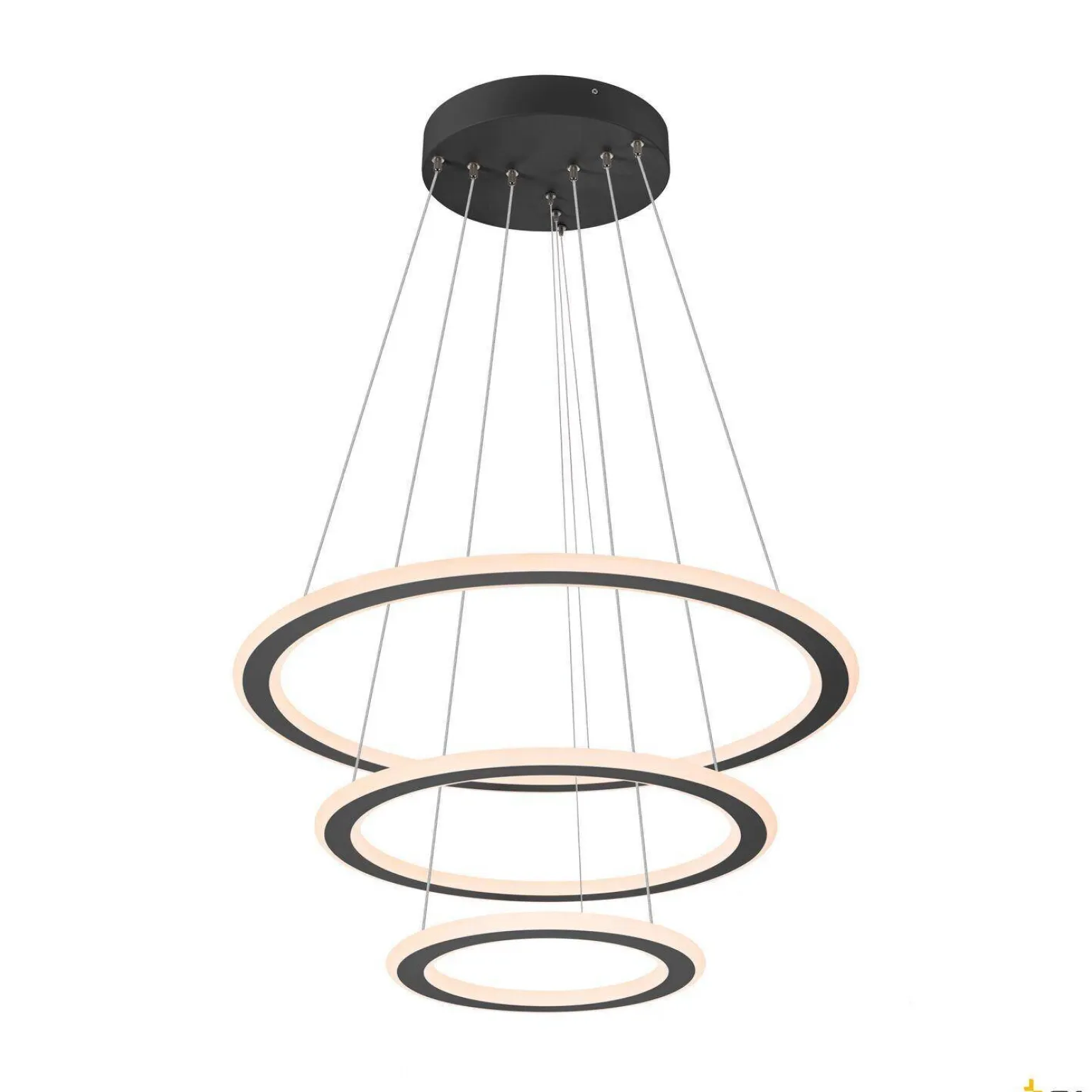 Lampa wisząca ONE FLAT triple DALI 2, Touch, czarna (1007701) - SLV