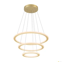 Lampa wisząca ONE FLAT triple DALI 2, Touch, mosiądz (1007703) - SLV