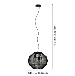 Lampa wisząca ORBETELLO czarna (390065) - EGLO