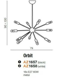 Lampa wisząca Orbit kolor biały (40446-18WH) Azzardo - żyrandol