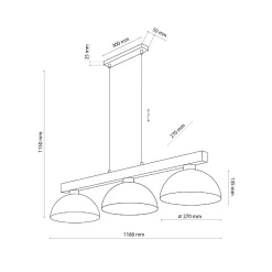 Lampa wisząca OSLO czarna 3 PŁ (4710) - TK Lighting