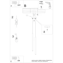Lampa wisząca PASTELO 2 ochra czerwona (SL.1525) - Sollux Lighting