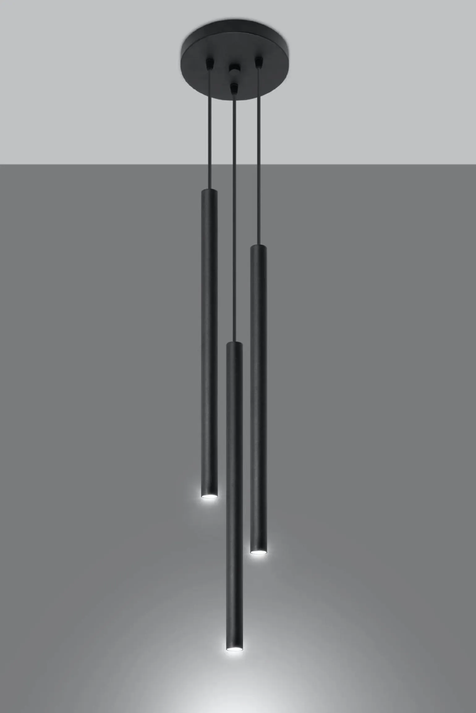 Lampa wisząca PASTELO 3P czarna (SL.0471) - Sollux