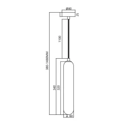 Lampa wisząca PAX GOLD 1 (ML0338) - Milagro