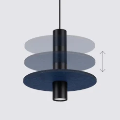 Lampa wisząca PELTA 1 czarna/granatowa (SL.1884) - Sollux Lighting