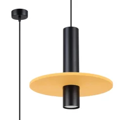 Lampa wisząca PELTA 1 czarna/żółta (SL.1883) - Sollux Lighting