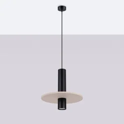 Lampa wisząca PELTA 1 czarna/beżowa (SL.1882) - Sollux Lighting