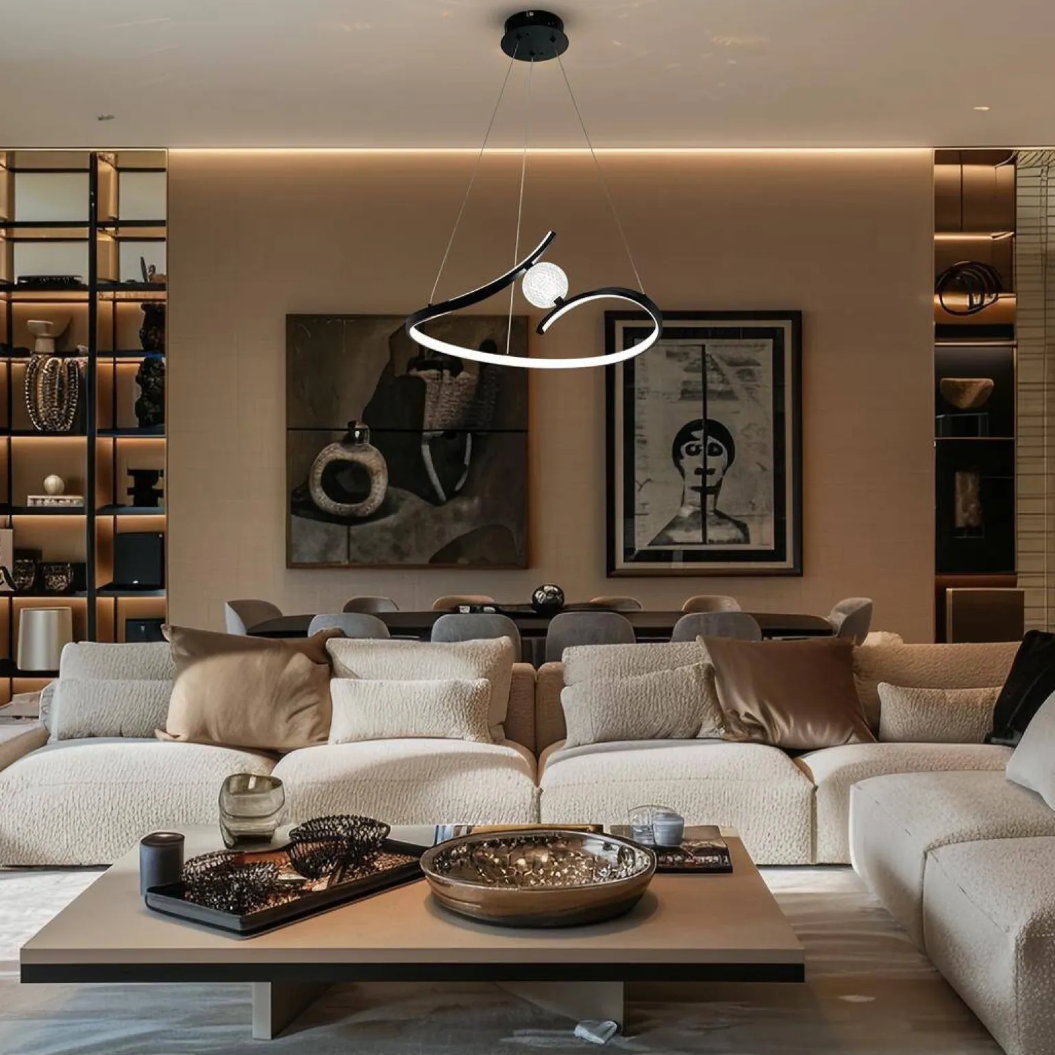 Lampa wisząca PERLA BLACK 34W LED (ML1177) - Milagro