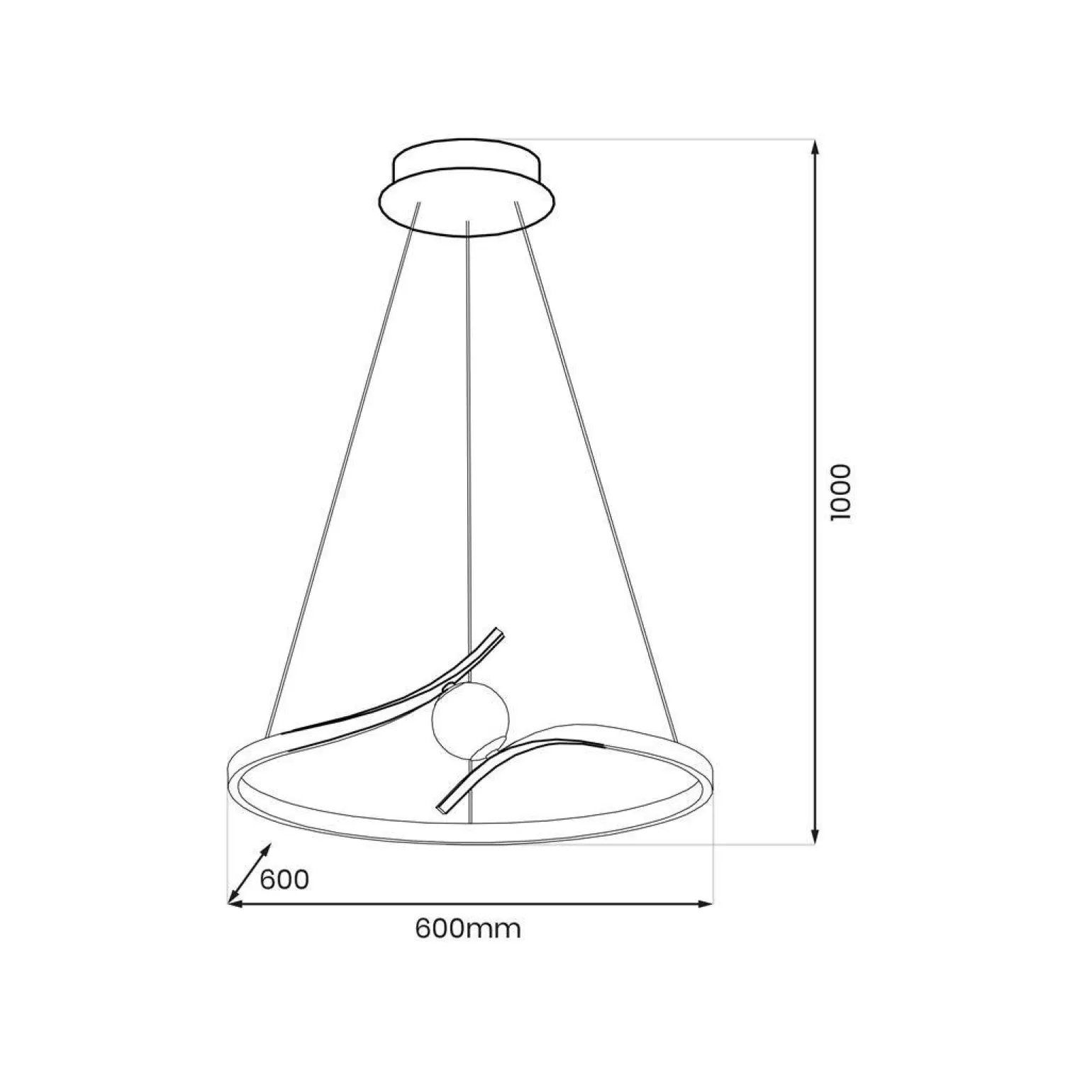 Lampa wisząca PERLA BLACK 34W LED (ML1177) - Milagro
