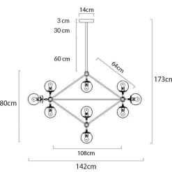 Lampa wisząca PLANETARIO 15 (MD10230-15) - King Home