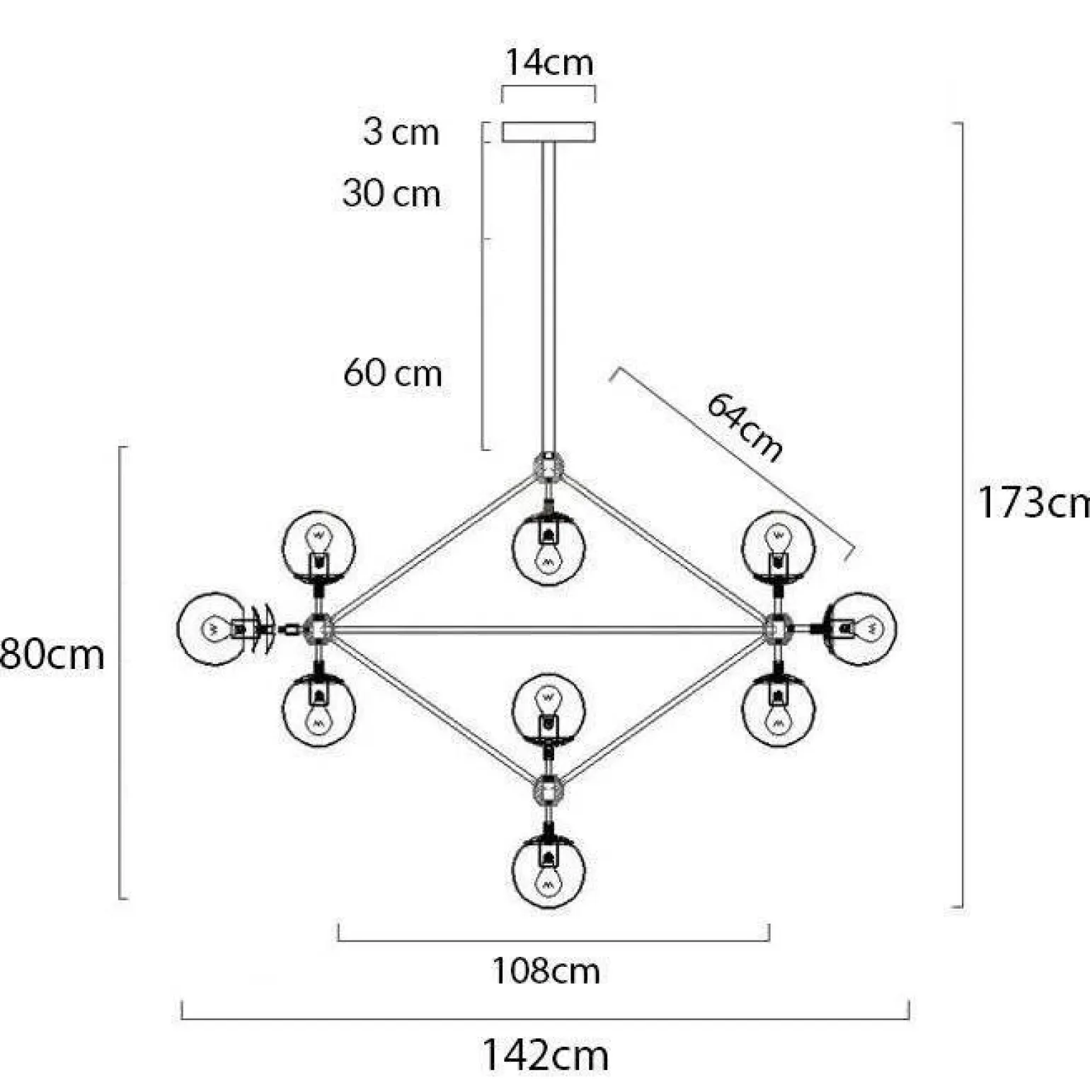 Lampa wisząca PLANETARIO 15 (MD10230-15) - King Home