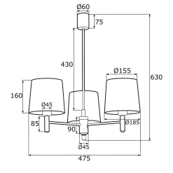 Lampa wisząca PONTE (1485) - ARGON