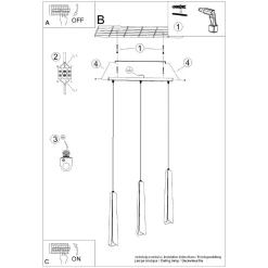 Lampa wisząca PRYSM 3L biała (SL.1399) - Sollux Lighting
