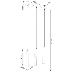 Lampa wisząca PRYSM 3L czarna (SL.1402) - Sollux Lighting