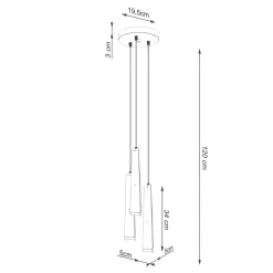 Lampa wisząca PRYSM 3P czarna (SL.1401) - Sollux Lighting