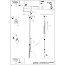 Lampa wisząca PRYSM 3P czarna (SL.1401) - Sollux Lighting
