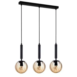 Lampa Wisząca Ravena (PND-2324-3L BK+AMB) - Italux