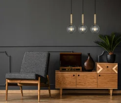 Lampa Wisząca Ravena (PND-2324-3L BRO+SG) - Italux