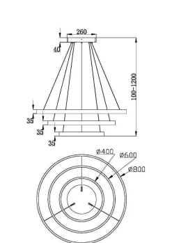 Lampa wisząca RIM 3 czarna Ø80 (MOD058PL-L100B3K) - Maytoni