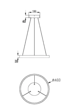 Lampa wisząca Rim Ø40 (MOD058PL-L22BS3K) - Maytoni