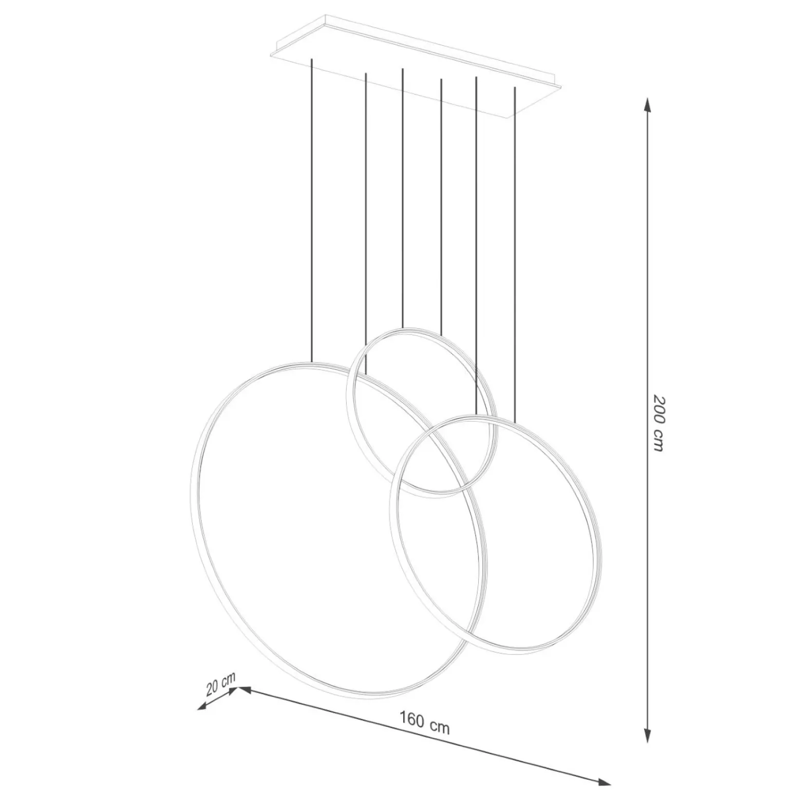 Lampa wisząca RIO 3 55/78/110 biała LED 4000K (TH.539) - Thoro Lighting