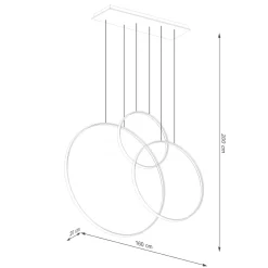 Lampa wisząca RIO 3 55/78/110 biała LED 3000K (TH.538) - Thoro Lighting