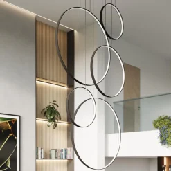 Lampa wisząca RIO 5 55/55/78/110/110 czarna LED 3000K (TH.496) - Thoro Lighting